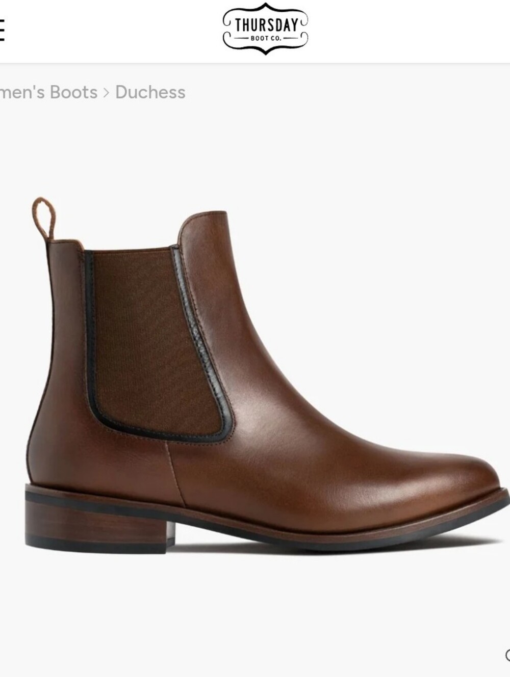 Thursday Boot Company Duchess Chelsea Boots Brown Leather 8 🤎